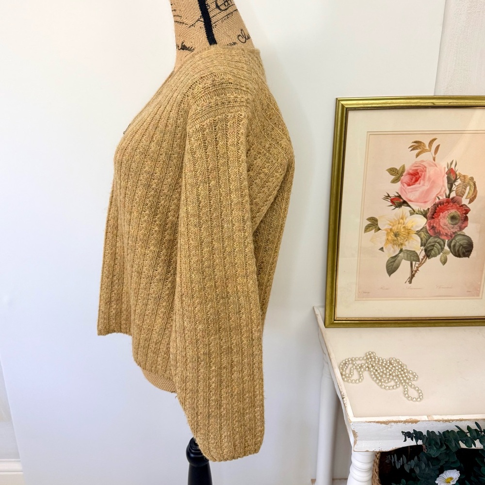 Vintage L.L. Bean Wool Knit Zip Front Cardigan Sz M - Picture 6 of 13